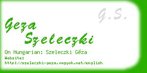 geza szeleczki business card